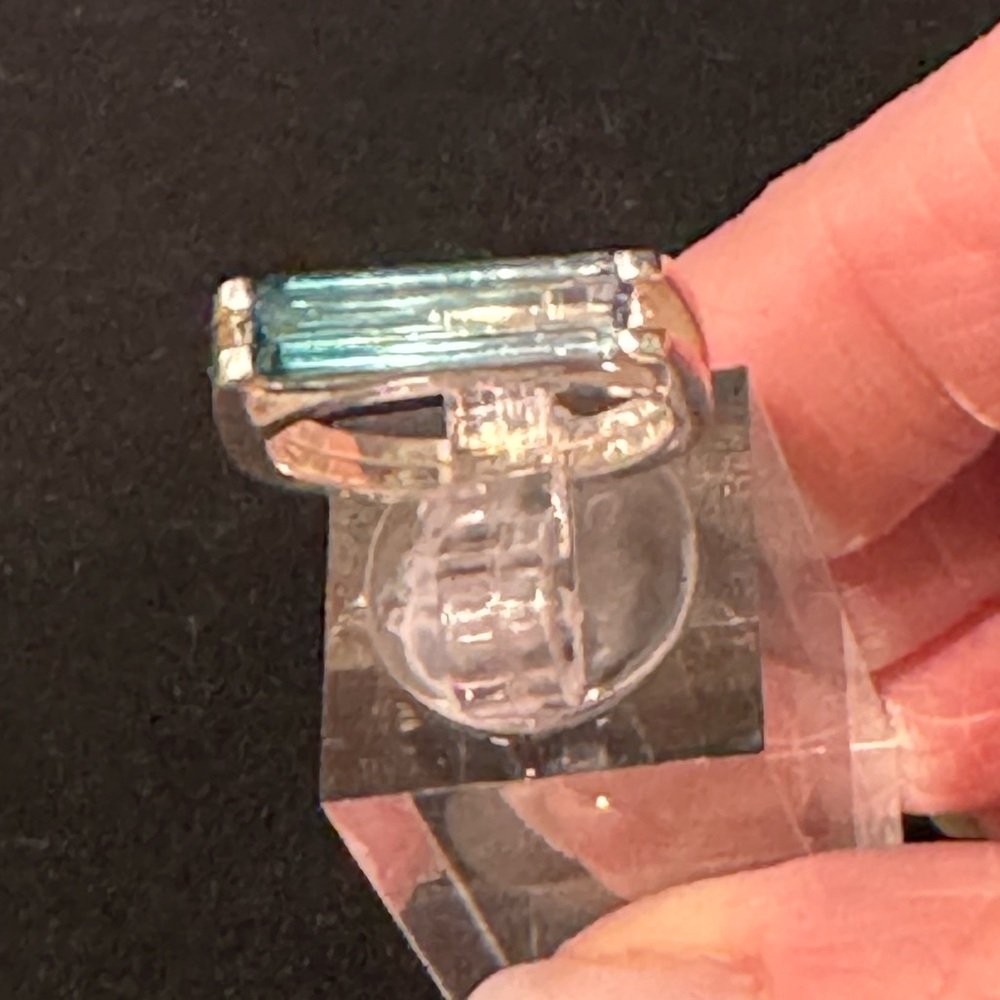 NWT .925 Sterling Silver Indicolite Blue Tourmaline Ring  Size 6-1/4